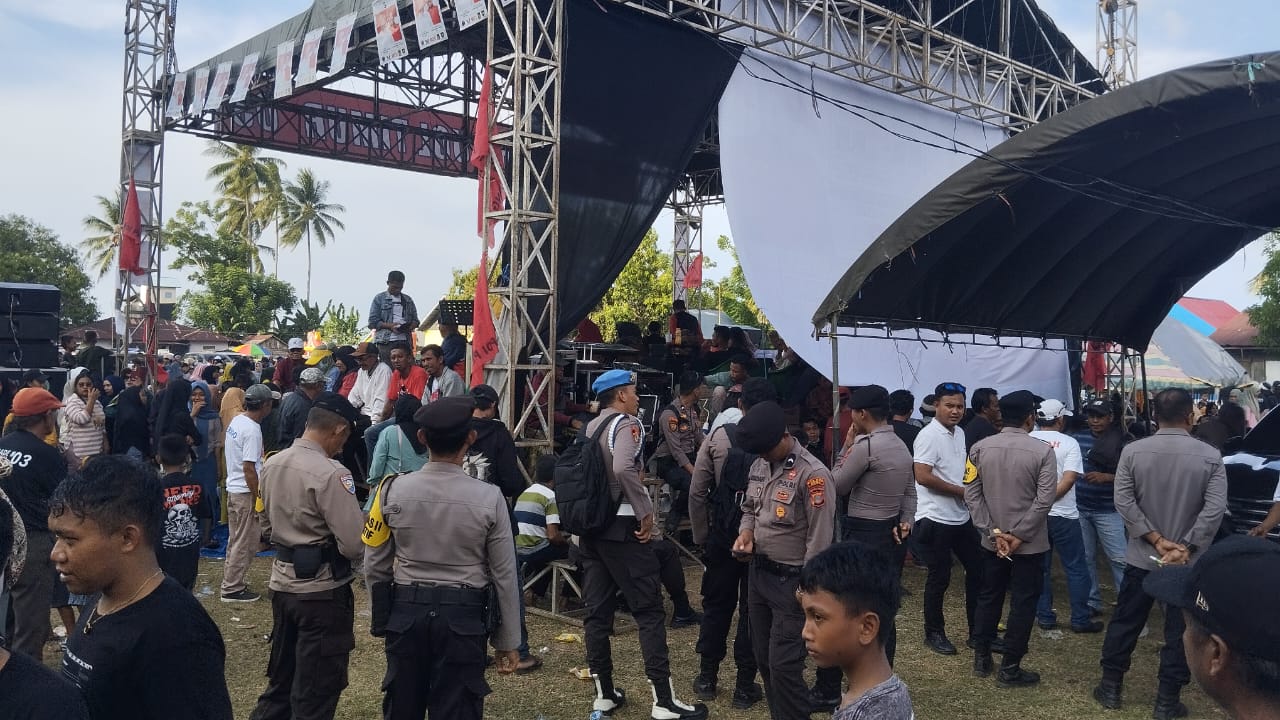 Polres Buol Gelar Pengamanan Kampanye Terbuka Paslon Bupati Nomor Urut 3 di Gadung