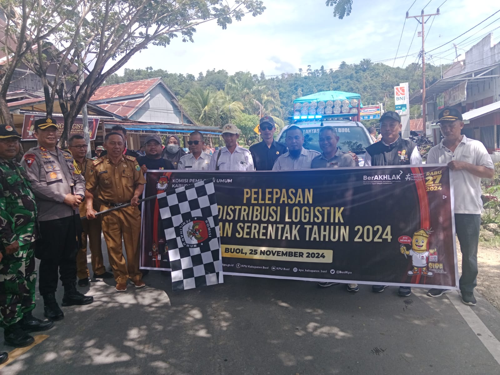 Kapolres Buol Hadiri Pendistribusian Perlengkapan Logistik Pilkada Serentak 2024