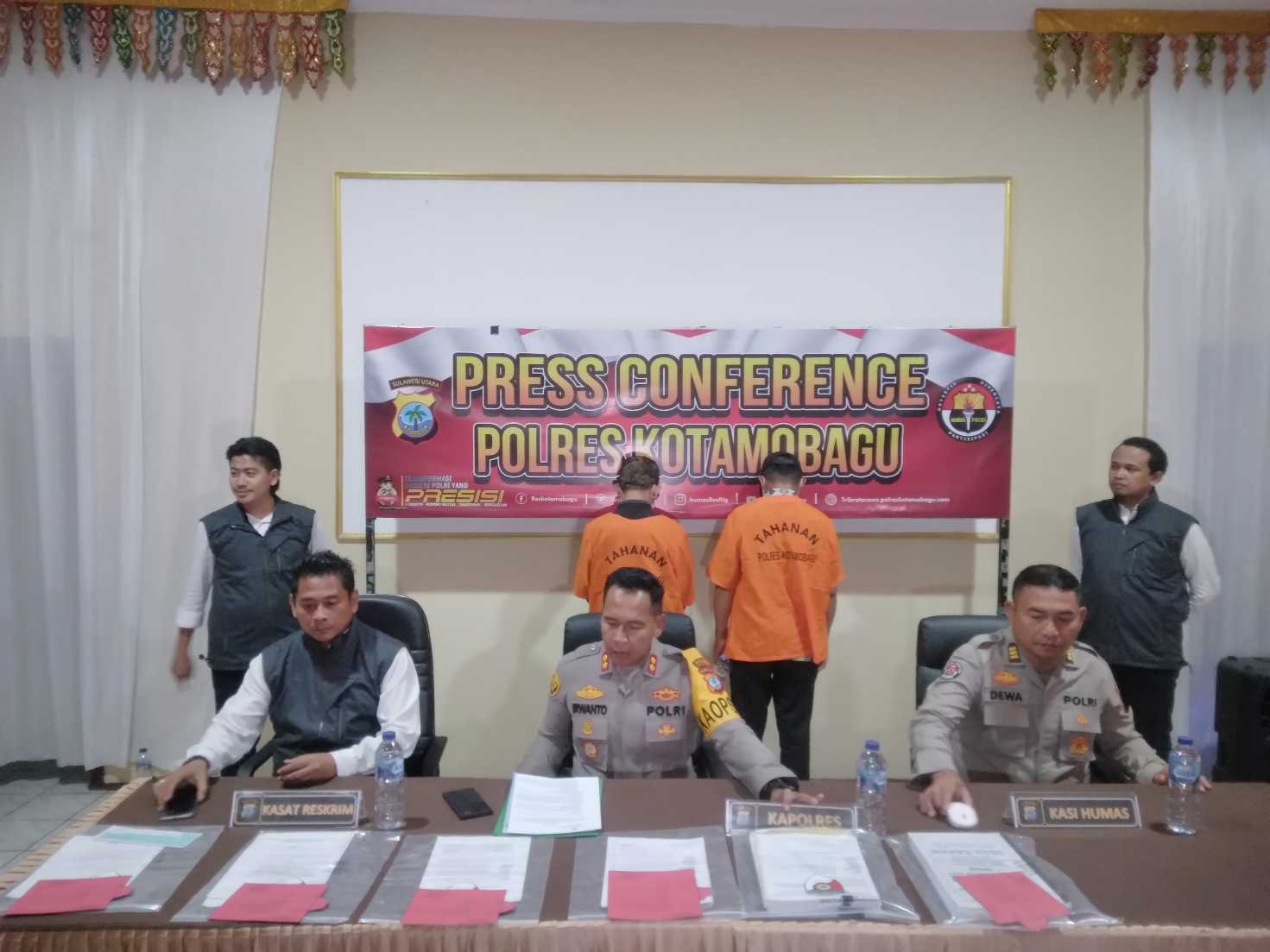 Polres Kotamobagu Resmi Tahan Kepala Desa Bakan Dan Oknum Kontraktor