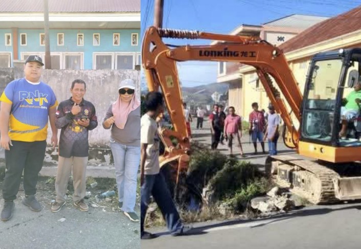 Wujud Kepedulian Ketua DPRD Buol, Bersihkan Drainase Bersama Warga