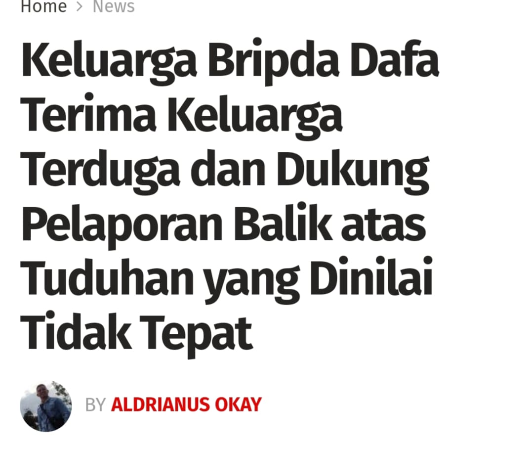 Bapak Korban Mengecam Oknum Wartawan Yang Merilis Berita Tidak Sesuai Fakta
