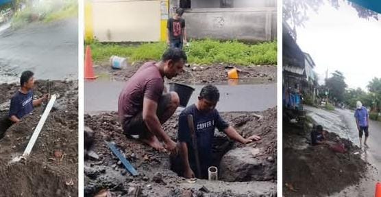 Petugas PDAM Lotim Terus Bekerja Perbaiki Pipa Bocor Pastikan Pelanggan Dapat Air Bersih Dengan Maksimal