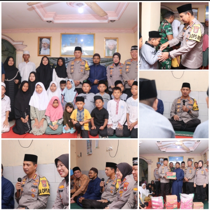 Kapolres Metro Tangerang Kota Berbagi Bahagia Bersama Yatim Piatu Tarbiyyatul Qolbi Nusantara