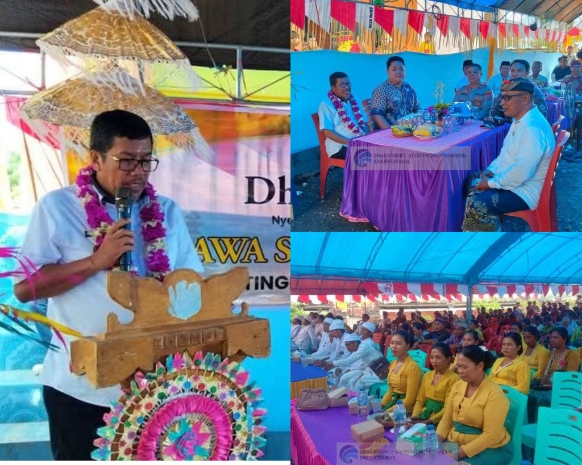 Wakil Bupati Buol Berikan Sambutan di Perayaan Dharma Santhi Nyepi Desa Modo