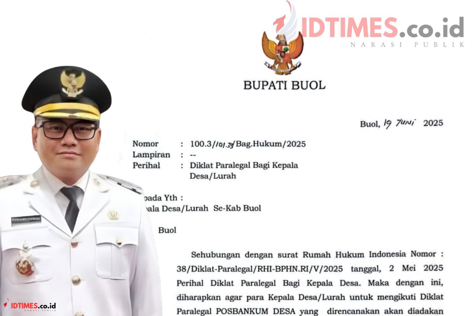 Bupati Buol Dorong Peran Strategis Hukum di Tingkat Desa melalui Diklat Paralegal Desa dan Peace Maker Training