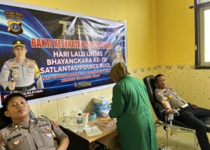 Polres Buol Gelar Donor Darah di RS Mokoyurli Peringati HUT ke-70 Satlantas