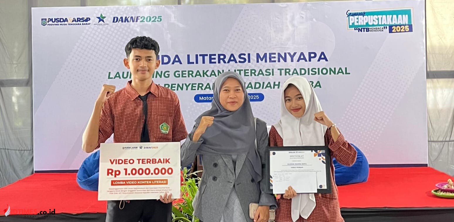 Tim Siswa MAN 1 Lotim Raih Juara Terbaik dalam Lomba Video Literasi Tingkat Umum di Perpustakaan Daerah NTB