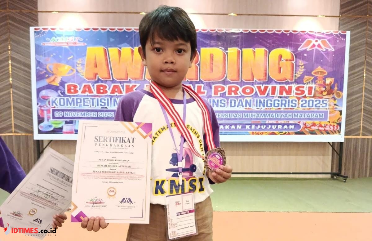SISWA SDN 3 PANCOR LOTIM REVAN DIRGA KURNIAWAN RAIH MEDALI PERUNGGU DAN LOLOS KE OLIMPIADE NASIONAL KMSI