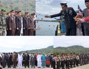 Kenang Jasa Pahlawan, Kapolres Buol Pimpin Tabur Bunga di Dermaga Leok