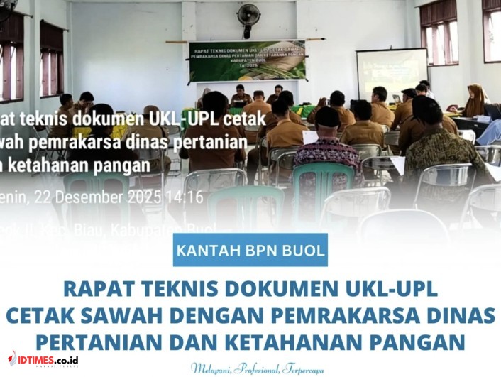Dukung Ketahanan Pangan Nasional, Kantor Pertanahan Buol Ikuti Rapat Teknis Cetak Sawah