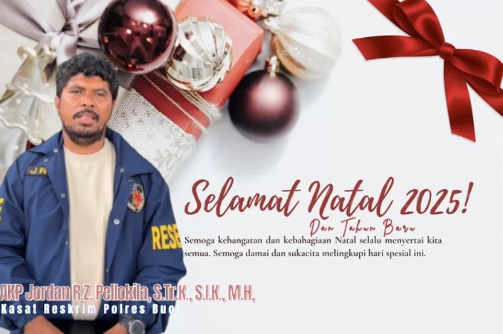 Kasat Reskrim Polres Buol Ucapkan Selamat Natal dan Tahun Baru 2026: Jaga Kamtibmas