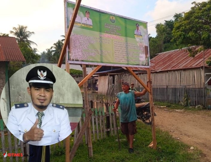 Pasang Plang Penertiban Ternak, Pemdes Mangubi Tegaskan Penegakan Perda Nomor 8 Tahun 2017