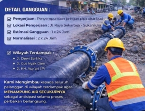Dirtek PDAM Lotim Keluarkan Himbauan Gangguan Smentara Akibat Perbaikan Jaringan Pipa di Wilayah Kecamatan Selong