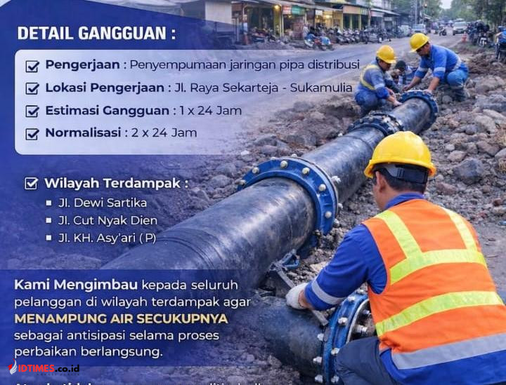 Dirtek PDAM Lotim Keluarkan Himbauan Gangguan Smentara Akibat Perbaikan Jaringan Pipa di Wilayah Kecamatan Selong