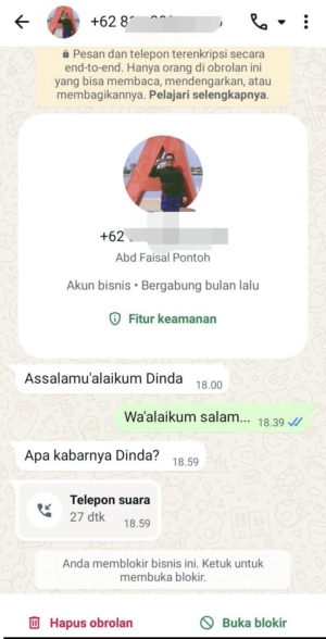 Waspada Penipuan Mengatasnamakan Akun Pribadi, Ketua Hanura Buol Abd Faisal Pontoh Beri Klarifikasi