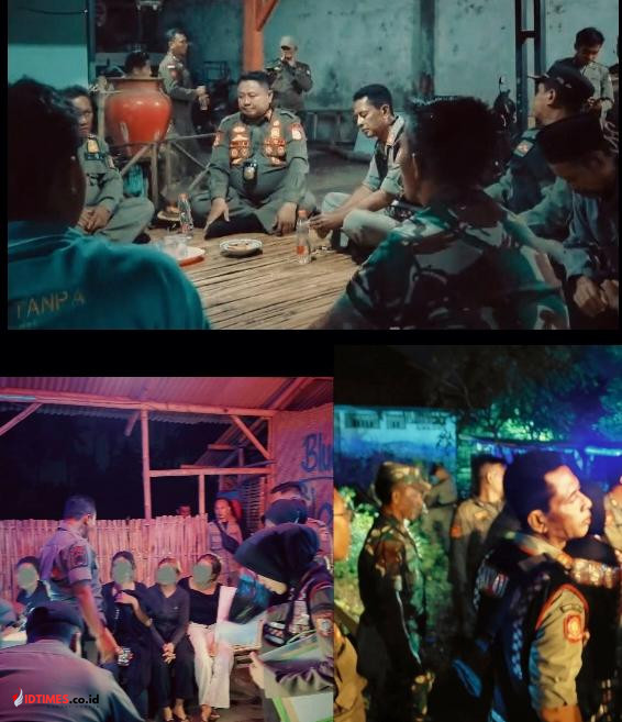 Satpol PP Lotim Gerbek Warung Remang-remang di Keruak, Miras Diamankan Nona Manis di Kumpulkan