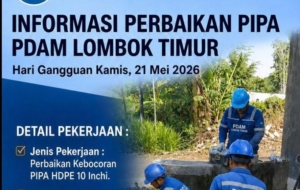 Pipa Bocor ! PDAM Lombok Timur Gerak Cepat Atasi Kebocoran