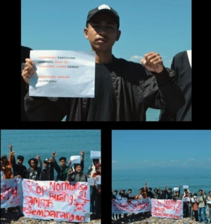 Soroti Persoalan Sampah, BEM Universitas Hamzanwadi Turun Ketiga Titik Strategis di Lombok Timur