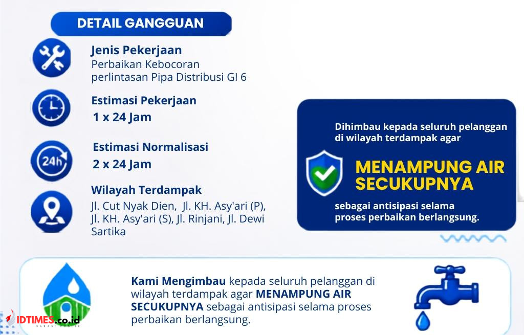 PDAM Lombok Timur Tangani Kebocoran Pipa di Sekarteja, Sejumlah Wilayah Alami Gangguan Air Bersih