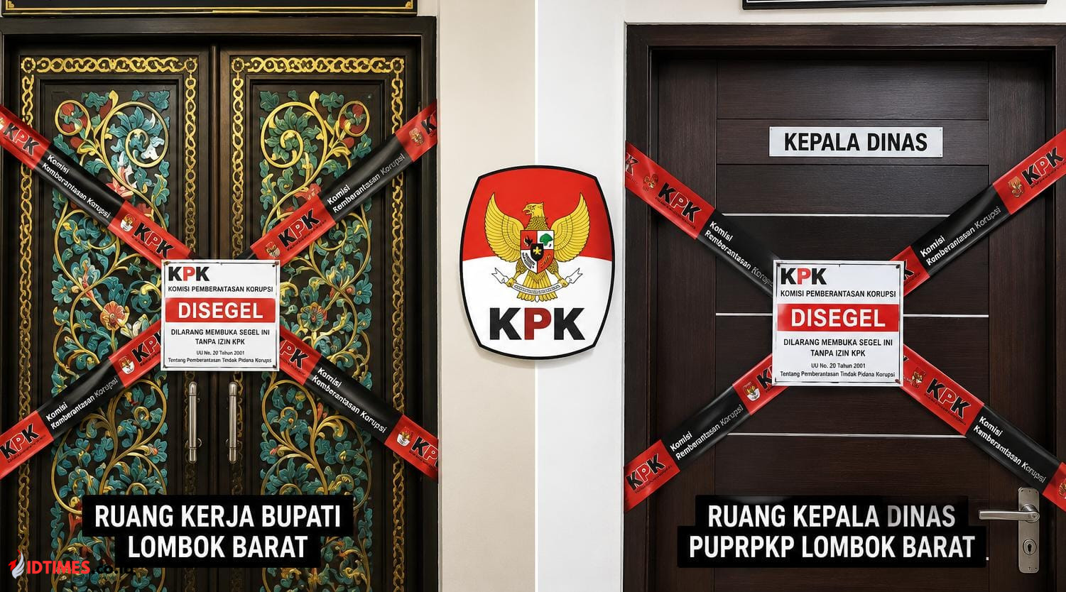 Ruang Kerja Bupati Lombok Barat Dipasangi Segel KPK, Diduga Terkait Penyelidikan Proyek APBD