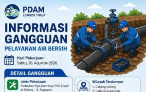 PDAM Lotim Lakukan Perbaikan Pipa, Tiga Wilayah Terdampak Gangguan Air