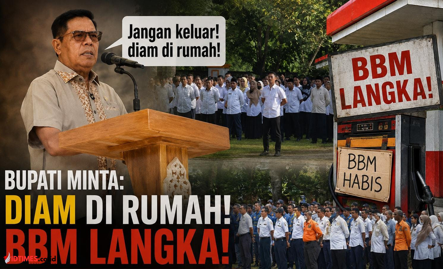 Bupati Iron Minta Diam Dirumah Saja! BBM Langka di Lotim, Aktivitas ASN Mulai Terganggu