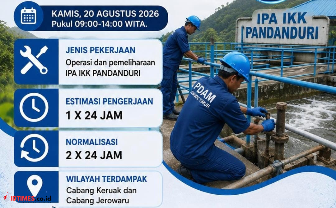 PDAM Lombok Timur Informasikan Gangguan Pelayanan Air Bersih di Keruak dan Jerowaru