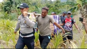 Personel Polsek Momunu Bantu Evakuasi Petani Tewas Tertimpa Pohon di Perkebunan