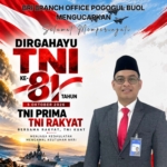 Pimpinan BRI Cabang Pogogul Buol: Dirgahayu ke-81, TNI Bersama Rakyat!